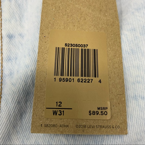 NWT Levi’s High-Rise Wedgie Skinny Light Acid Wash Button Fly Jeans 12/W31 - Picture 9 of 12